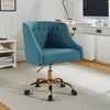 Anika Modern Velvet Height-adjustable Swivel Task Office Chair with Button-tufted Back and Gold Base | Karat Home - 2 of 4