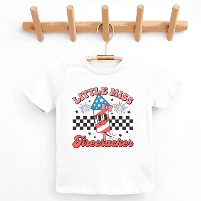 The Juniper Shop Little Miss Firecracker Checkered Youth Short Sleeve Tee