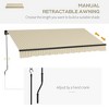 Anybear 10' x 8' Retractable Awning, Patio Awning Sunshade Shelter with Manual Crank Handle, for Deck, Balcony, Yard - 3 of 4