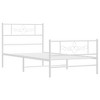 vidaXL 12" White Twin Metal Bed Frame with Headboard & Footboard No Mattress - 2 of 4