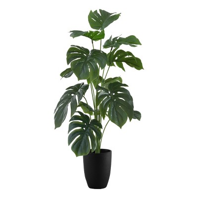 Syemin Artificial Plants Artificial 24" Tall Monstera Home Decor Fake Plant Faux Plants Indoor Outdoor Fall Decoration, Green, 20"*20"*23.5"
