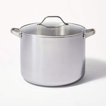 16qt Stainless Steel Stock Pot Silver - Figmint™