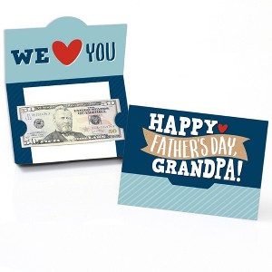 Big Dot of Happiness Grandpa, Happy Father's Day - We Love Grandfather Money and Gift Card Holders - Set of 8 - 1 of 4