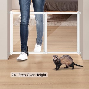 unipaws Clear Small Pet Gate - Adjustable 22"–39" Wide, 24" Tall - 1 of 4