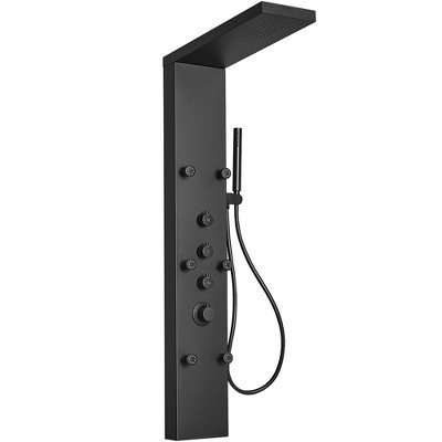 BWE 6-Shower Rain Shower Tower Shower Panel System with Rainfall Shower Head and Shower Wand
