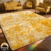 Tie-Dyed Yellow Area Rug with 4 Reusable Stickers, Soft Shaggy Non-Slip Mat for Home Decor - 3 of 4