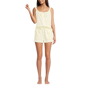 Lands' End Women's Poplin 2 Piece Pajama Set - Tank Top and Shorts - 1 of 4