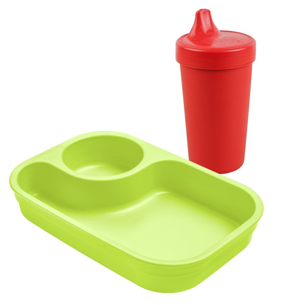 Photos - Glass Re-Play 2pc Tiny Tray & No-Spill Sippy Cup Set - Christmas