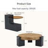 Round 2-Tier Coffee Table with Detachable Legs - 2 of 4