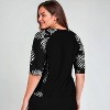 Calypsa Women's Plus Size Loose Fit 3/4 Sleeve Rash Guard UPF 50+ Margaux Swim Top - 2 of 2