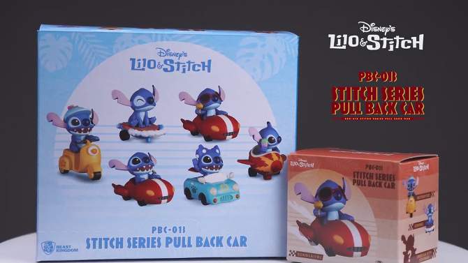 DISNEY Stitch Series Pull Back Car set (Pull Back Car), 2 of 5, play video