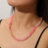 Colorful Beaded Gemstone Necklace for Women, Boho Rainbow Bead Choker with Natural Stone Crystal Beads, Handmade Summer Beach Necklace Jewelry - 2 of 4