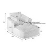 Oversized Corduroy Upholstered Chaise Lounge Sofa Chair, Comfy Sleeper Recliner with Thick Cushion for Living Room or Bedroom-The Pop Home - 3 of 4
