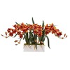 Nearly Natural 15-in Cymbidium Artificial Arrangement in White Vase - 3 of 3