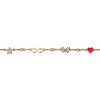 Guili 14K Yellow Gold Plated Bracelet for Toddlers/Kids with Red Heart and Sparkling Clear Cubic Zirconia – A Stylish Accessory for Little Ones - 3 of 3
