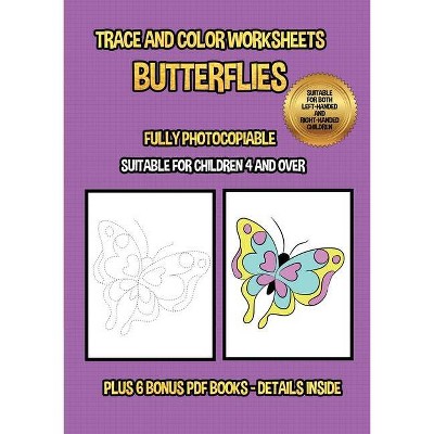 Trace and color worksheets (Butterflies) - by  James Manning (Paperback)