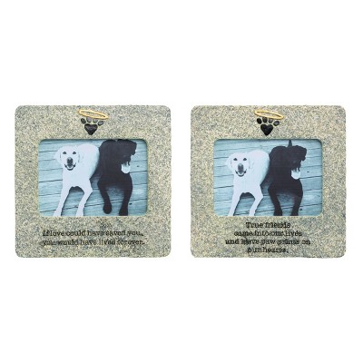 Transpac Resin Paw Print Halo Memorial Sentiment Frame Set of 2