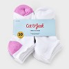 Girls' 10pk Low Socks - Cat & Jack™ White - 2 of 3