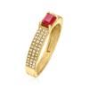 Ross-Simons 0.30 Carat Ruby and .25 ct. t.w. Diamond Ring in 14kt Yellow Gold - 3 of 4