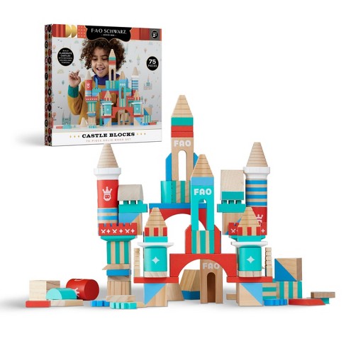 Wooden castle shop building blocks