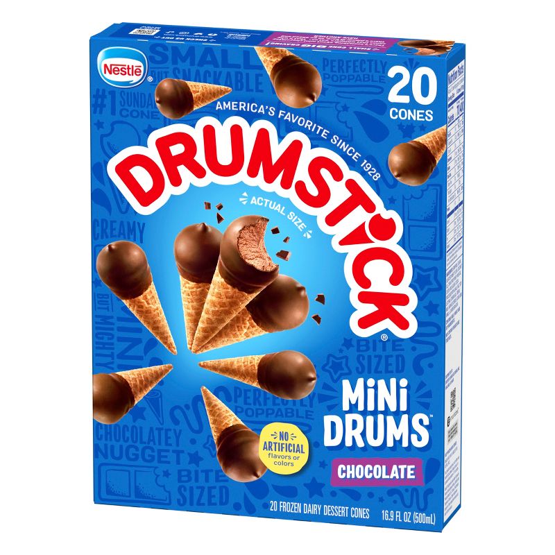 Nestle Drumstick Chocolate Mini Frozen Sundae Cones - 16.9oz/20ct, 6 of 12