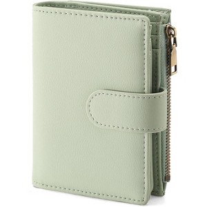 Wikineon Small Wallets for Women Leather RFID Blocking Bifold Zipper Pocket Wallet Card Case Purse with ID Window - 1 of 4