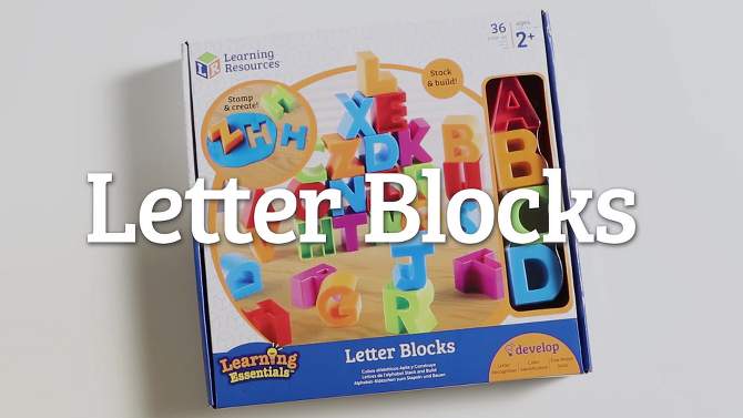 Learning Resources Letter Blocks, Fine Motor Toy, 36 Pieces, Ages 18 mos+, 2 of 8, play video