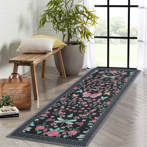 Area Rugs Modern Floral Rug for Living Room Bedroom,Low Pile Area Rugs Machine Washable Large Carpet for Dining Room Playroom Home Office Decor - 1 of 4