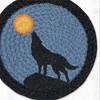 Earth Rugs Howling Wolf Round Printed Jute Trivet – Rustic Wildlife Kitchen Hot Pad 10"x10" - 3 of 3