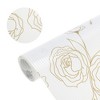 Unique Bargains Rose White Background Shelf Liner 59.06"x17.72" Gold White 1 Pc - 3 of 4