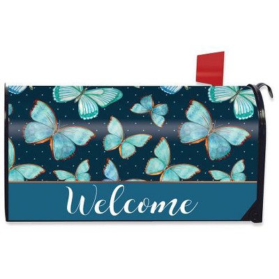 Blue Butterflies Spring Magnetic Mailbox Cover Standard Briarwood Lane