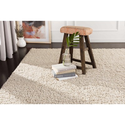 Hauteloom Tingly Solid Beige Shag Rug
