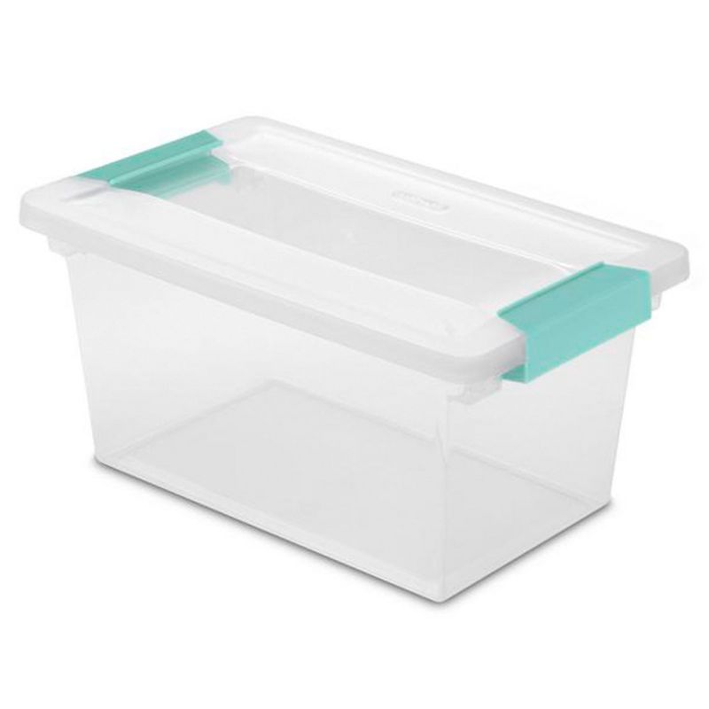 Sterilite 64 Quart Large Latching Stackable Clear Plastic Storage Tote Box, 12 Pack & Deep Clip Container Bins for Organization and Storage, 4 Pack, 3 of 7