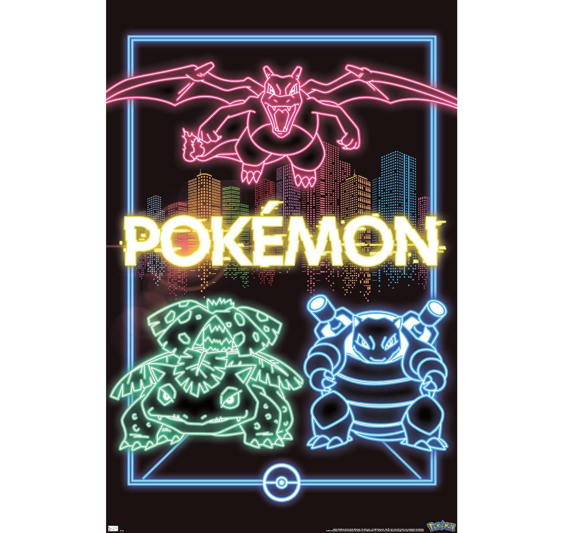 Trends International Pokémon - Neon Group Unframed Wall Poster Prints