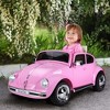 Aosom Licensed Volkswagen Beetle Electric Kids Ride-On Car 6V Battery Powered Toy with Remote Control Music Horn Lights MP3 for 3-6 Years - 3 of 4