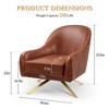 Crestlive Products Swivel Club Chair PU Leather Leisure Armchair Upholstered Accent Chair Brown - 3 of 4