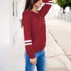 Anna-Kaci Women's Button-Front Hoodie with Stripe Sleeve Detail and Relaxed Fit - 2 of 3