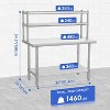 Stainless Steel Workbench with Adjustable Shelves and Hooks, Commercial Kitchen Prep Table, Heavy Duty Workbench for Restaurants, Garages, Outdoors - 2 of 4