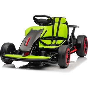 24V Electric Go Kart for Kids, Drift Kart with 2¡Á200W Motors, 7Ah Battery, Pedal Drive, Racing Go Kart Toy for Outdoor Fun - 1 of 4