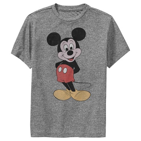 Boy's Mickey & Friends Classic Cartoon Smile Performance Tee - Charcoal ...