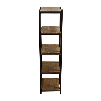 Pomona 48" Brown Wood and Metal Bath Storage Shelf