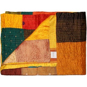 Taj Hotel Kantha Silk Blend Throw | 50"x70" | A - 1 of 4