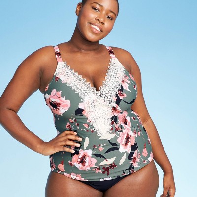 target plus size bathing suit tops