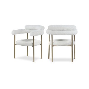 Meridian Furniture,Blake Boucle Fabric Dining Chair, Set of 2 - 1 of 4