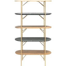 Lawson Marble Bookcase - SFV5734 - Natural/Black - Safavieh Couture