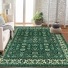 Floral Rug Washable Area Rugs, Non Slip Vintage Boho Stain Resistant Low Pile Carpets for Living Room Dining Room Bedroom Office Hallways Entryway - 2 of 4