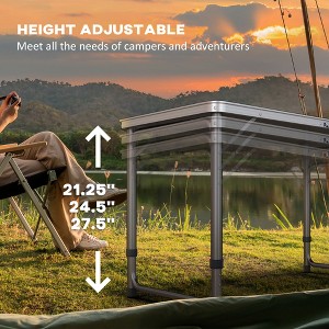 Maggift Patio End Table, Rectangular Outdoor Dining Table with All-Weather Faux Wood Top for Garden, Lawn, Patio, Black, 94.5"*23.5"*21.5" - 1 of 4