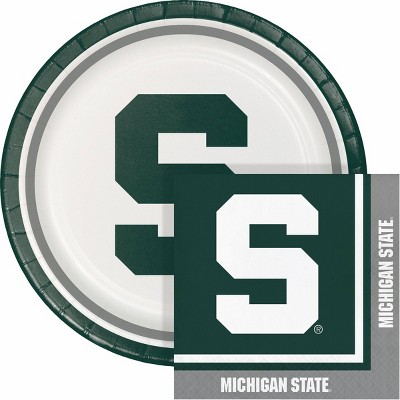 Creative Converting Michigan State 9" Plate & Napkins Kit 16ct