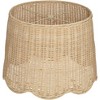 Springcrest 13" Top x 15 1/2" Bottom x 11 3/4" High x 11 3/4" Slant Lamp Shade Replacement Medium Beige Drum Unbleached Rattan Spider Harp Finial - 4 of 4