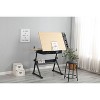 Gulches Adjustable Drawing Drafting Table with 2 Drawers Stool 0 75 Degree Tilt 69 91cm Height Home Office School Desk White Oak - 3 of 4